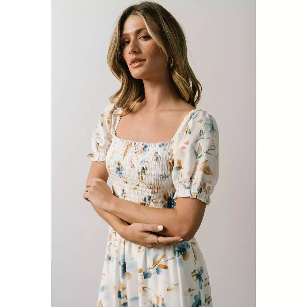 Baltic Born Capri Smocked Maxi Dress | White Multi Print Size XXXLXXXL - Picture 4 of 5